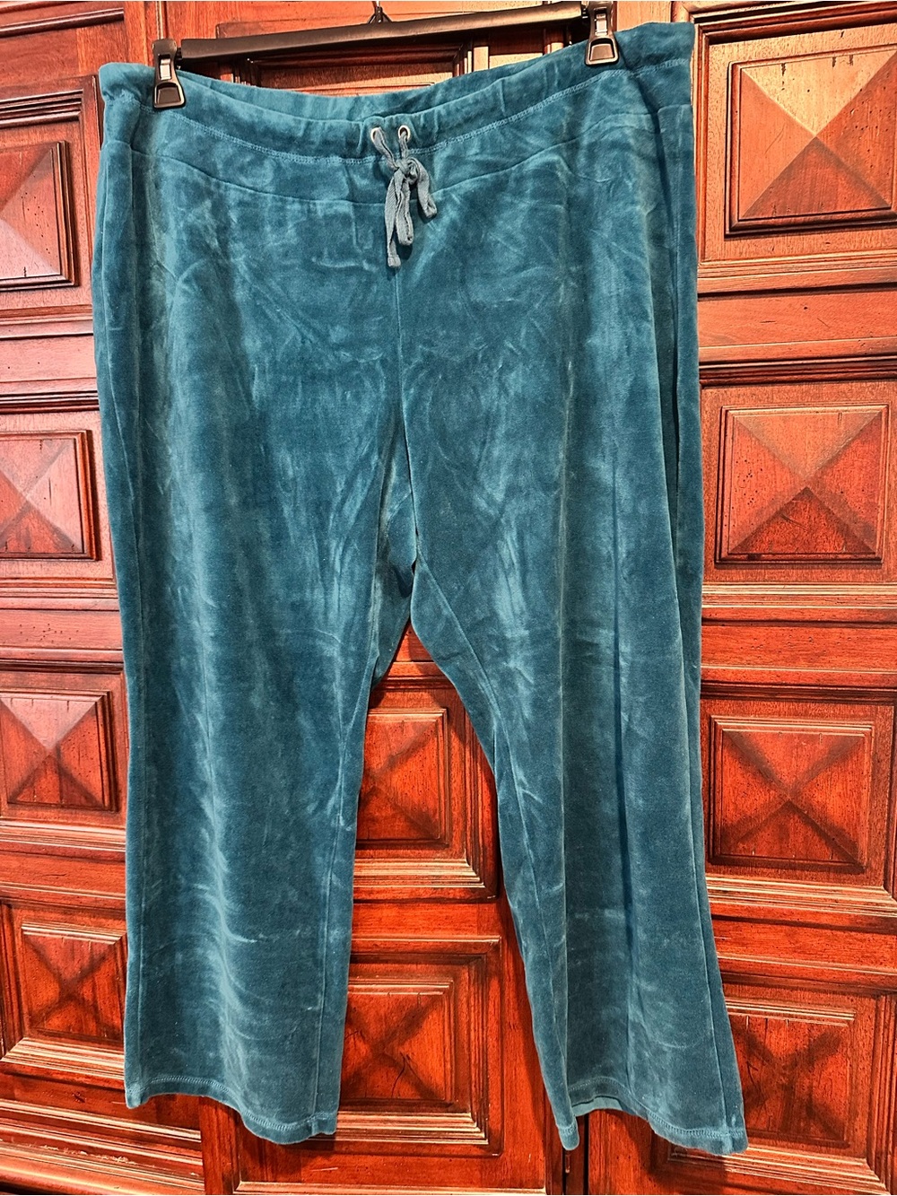 22/24 Average 22 24 3X AVENUE Teal Velour Jogger Lounge Pants warm